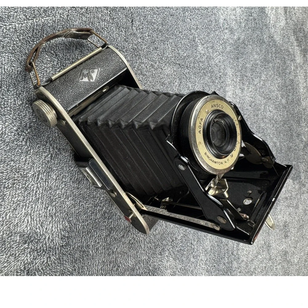Agfa Ansco Readyset Special Folding Bellows Camera Vintage 1930s Black PD-16